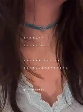 复古绒布温柔choker颈链女秋冬气质小众设计感百搭项圈项链脖颈带