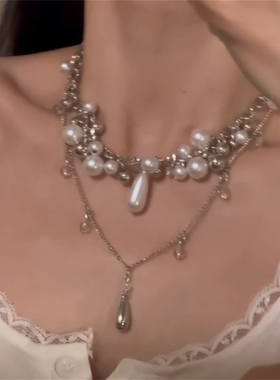 zoozmomo多层珍珠choker项链女高级感气质精致锁骨链晚宴礼服配饰