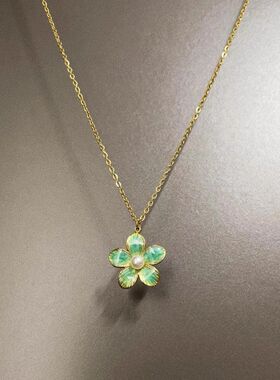 Vintage古着 Titanium steel moonstone项链