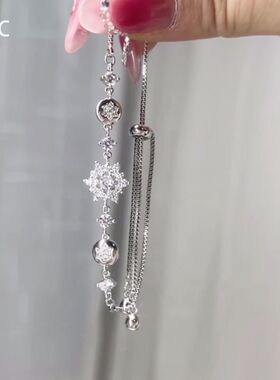 清冷感超闪锆石雪花手链轻奢小众高级感韩系精致高颜值学生党手饰