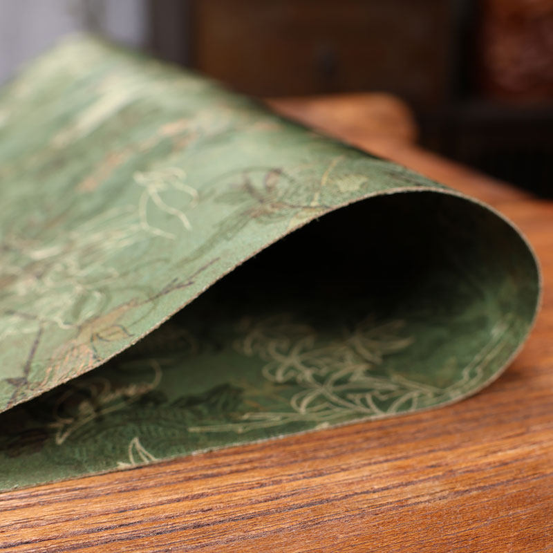中国风茶席长桌旗云纱绿色双面防水茶桌干泡垫子茶台桌布中式禅意,淘宝优惠券,粉丝福利购,淘宝优惠卷