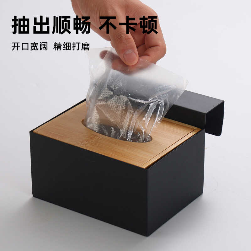 木质展示架一次性手套盒手套收纳盒挂式支架木盒超市冷柜货架陈列