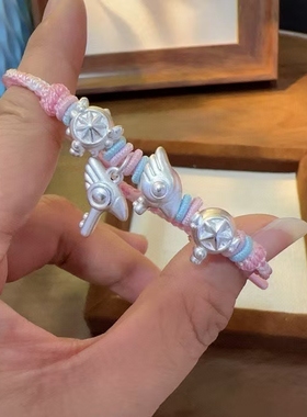 足银999加厚精品配件手工编织鹰头杖 梦之杖星之杖魔法卡少女卡通