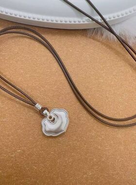 足银999祥云锁盘缠转运珠腊绳项链小众设计感锁骨链送女友礼物