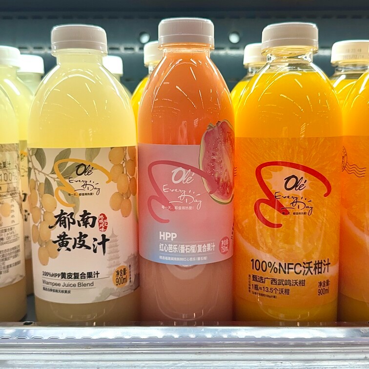 100%HPP富士苹果汁橘汁ole超市代购橙汁蓝莓桑葚汁椰子水沃柑果汁
