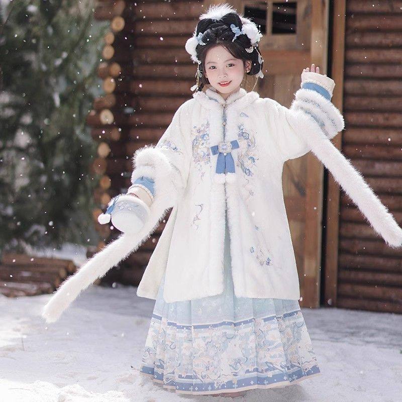马面裙加绒汉服女童2025新款儿童冬季中国风女孩唐装新年装拜年服,淘宝优惠券,粉丝福利购,淘宝优惠卷