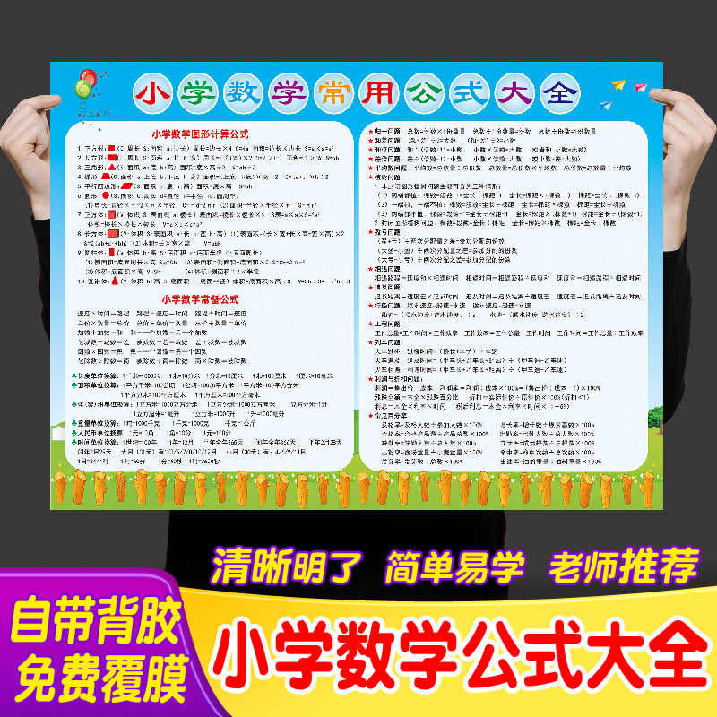 小学数学公式墙贴 新人首单立减十元 21年8月 淘宝海外