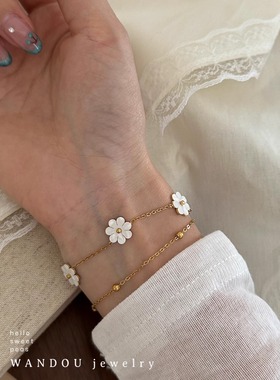 可调节手链豌豆饰物钛钢不掉色