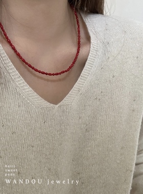 豌豆饰物925银新年氛围感项链