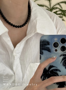 豌豆饰物fever同款黑玛瑙项链