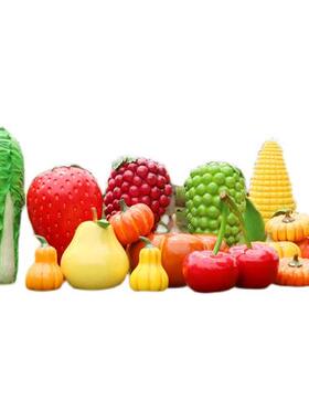 玻璃钢户外仿真水果蔬菜落地摆件大型南瓜草莓白菜雕塑农场装饰品