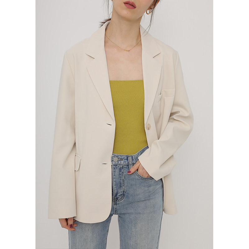 itfi白色外套ins短款2020秋季西服 itfi西装