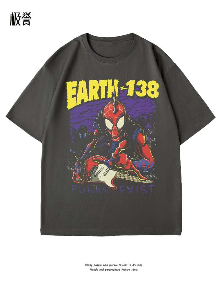 蜘蛛侠Spider-man earth 138 punks exist T恤T shirts夏穿搭tee-图1