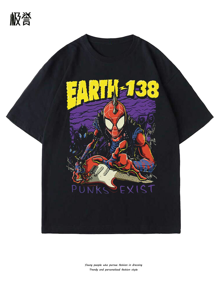 蜘蛛侠Spider-man earth 138 punks exist T恤T shirts夏穿搭tee-图3