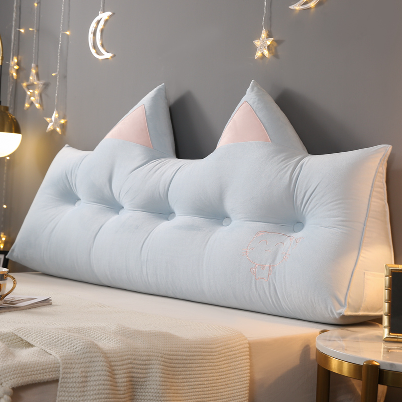 可可爱爱三角床头靠枕天蓝网红抱枕 欣红霖床头靠垫