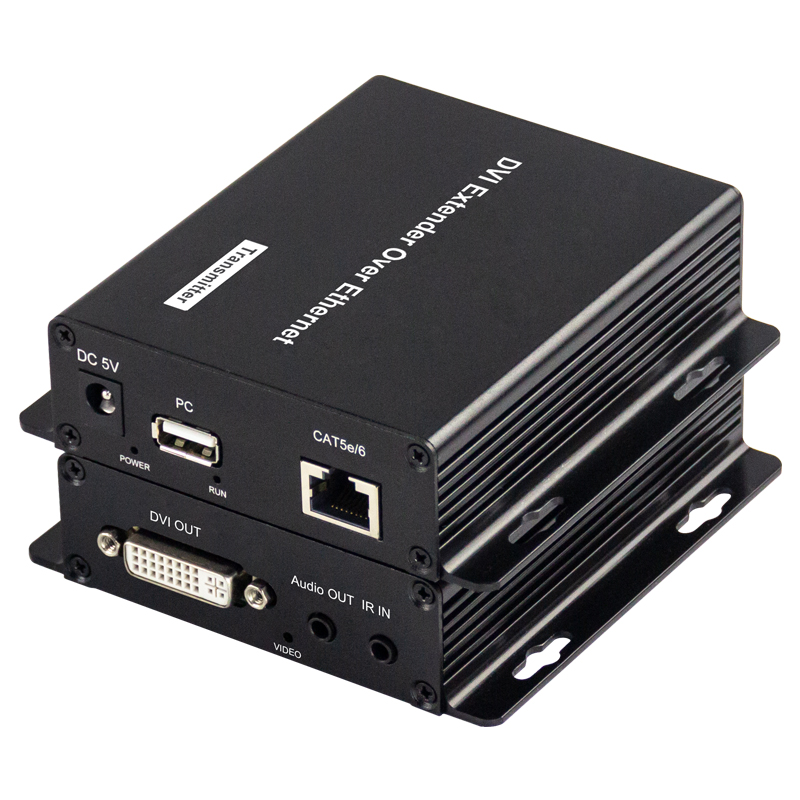 鹏迪 DVI网线延长器 kvm网络传输器一拖多200米红外USB键鼠信号监控音视频 DVI转网线 - 图2