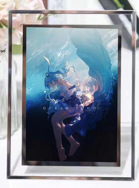 初音未来周边玻璃相框动漫桌面卧室摆件定制照片闺蜜朋友生日礼物