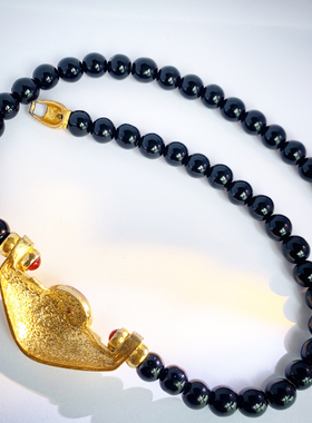 Vintage中古法国云纹琉璃项链大漏价绝版稀有全琉璃项链项链