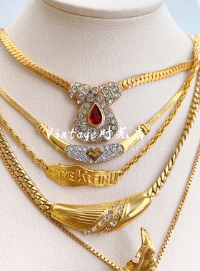 法国项链古董首饰中古水晶孤品