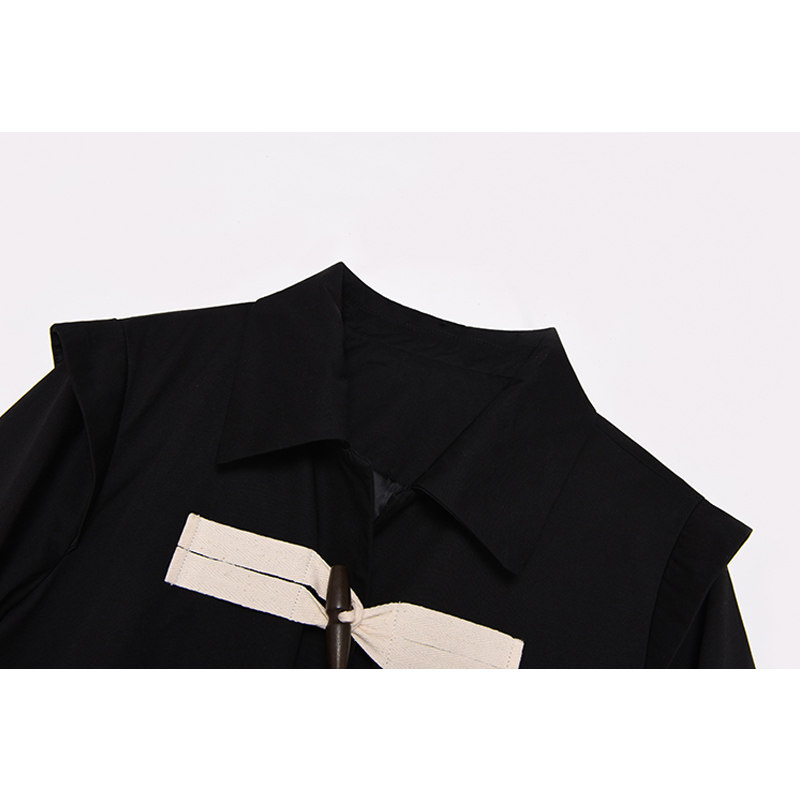 柊司芷毛呢牛角扣中长款小个子风衣 柊司芷风衣