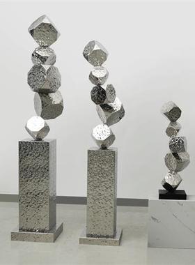 创意不锈钢金属艺术落地雕塑酒店大堂商场玄关客厅轻奢装饰品摆件