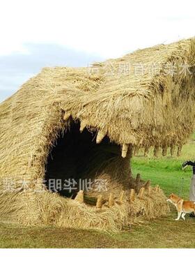 草编艺术干稻草稻草人工艺品雕塑稻草人动物卡通人物编织手工植物