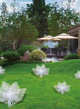 户外不锈钢玫瑰花雕塑花园摆件庭院大型花朵镂空公园景观装饰摆饰
