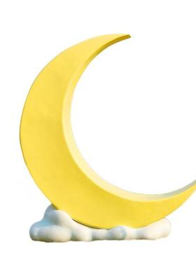 大型月亮爱心玻璃钢发光摆件商场网红拍照打卡雕塑房地产景区装饰