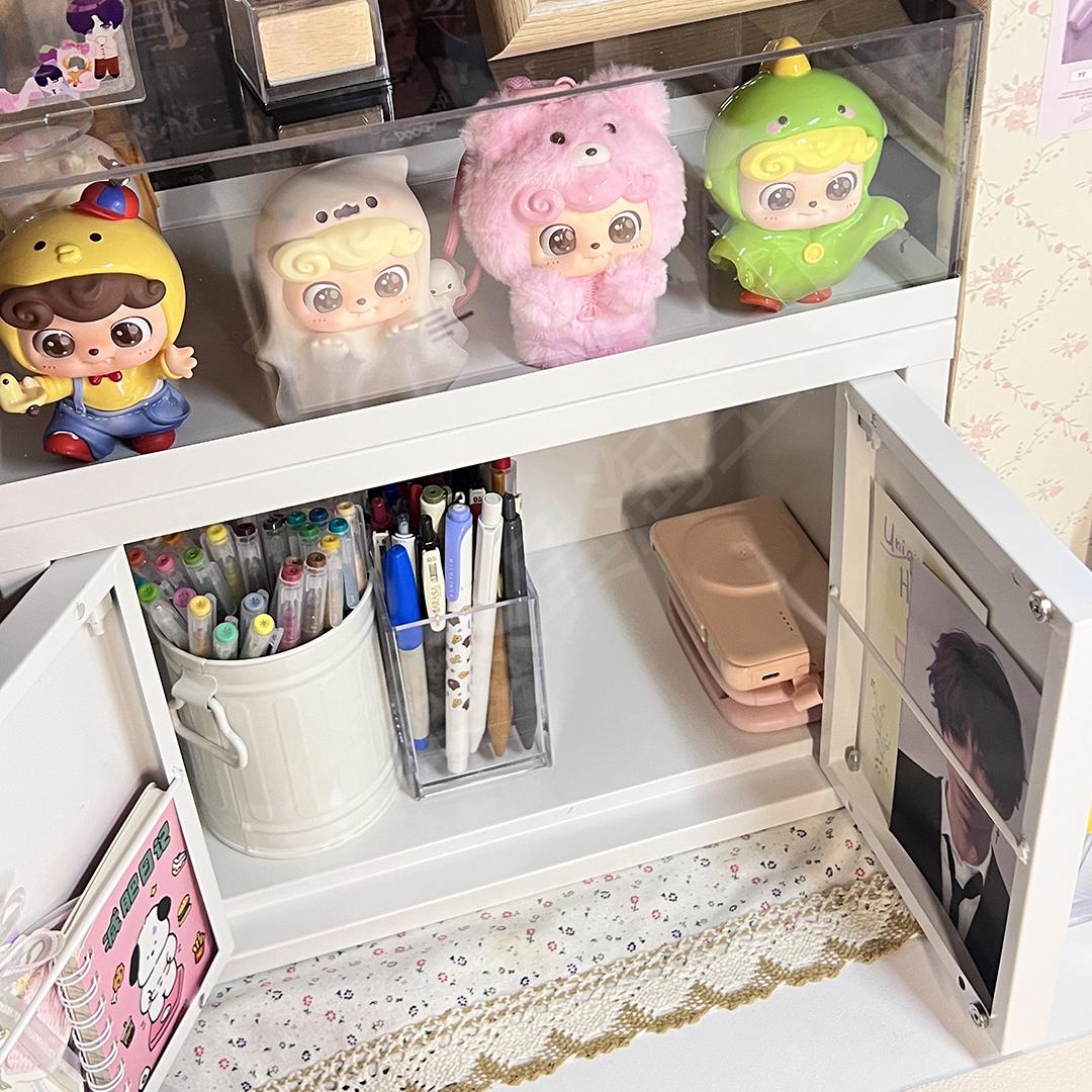 Desktop figure display small iron cabinet