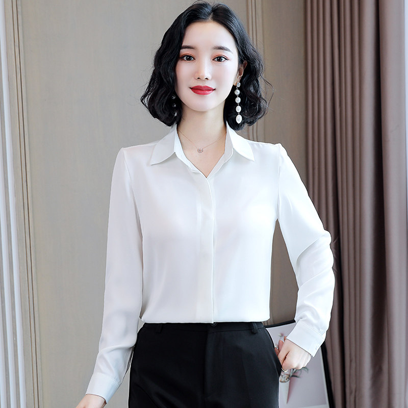 三醋酸丝绸缎面女设计感小众衬衫 乔凝衬衫