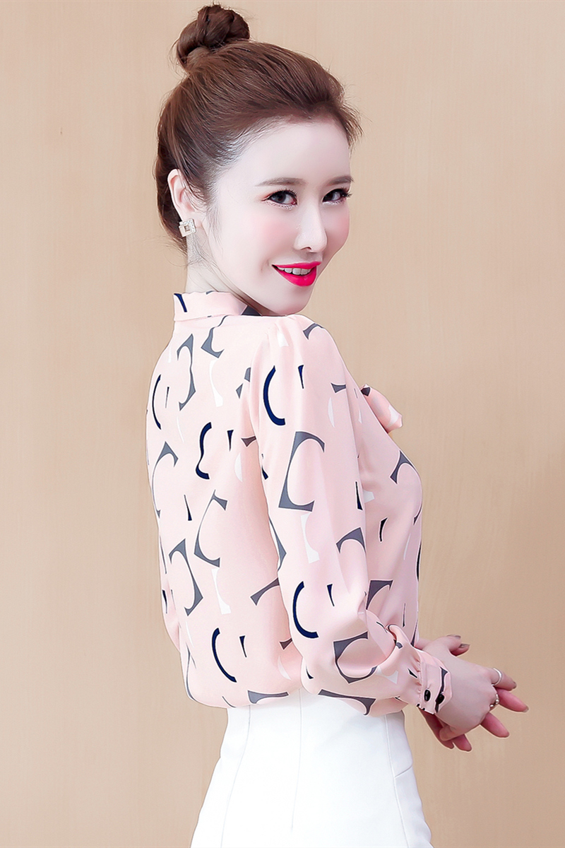 雪纺2020年新款秋装洋气女士衬衫 乔凝蕾丝衫/雪纺衫