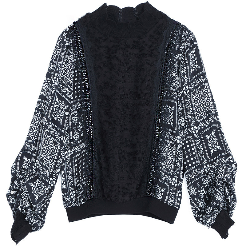 长袖内搭欧货2022春款高端蕾丝小衫 乔凝T恤