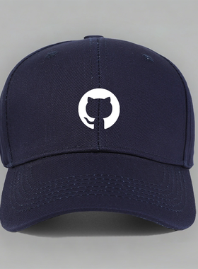 GitHub章鱼猫极客程序员周边码农休闲纯棉水洗软顶棒球鸭舌帽子男