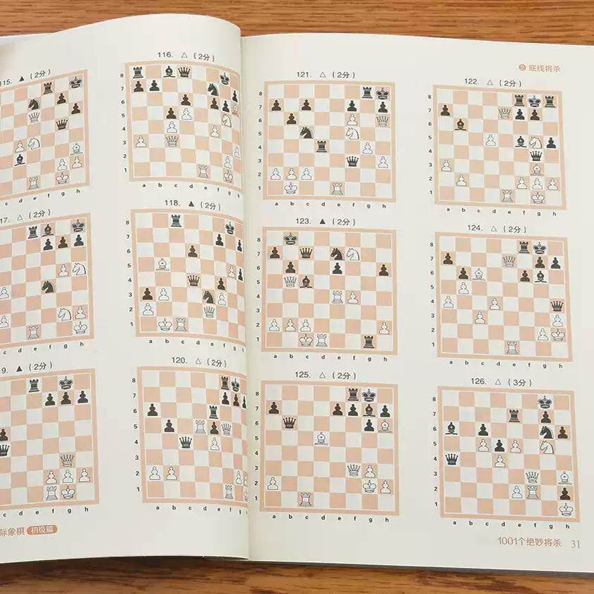 大师三人行 少儿国际象棋初级篇 1001个绝妙将杀 上下2册 儿童国际象棋书籍 初学者象棋教程教材棋谱书 象棋围棋入门提高 象棋战术