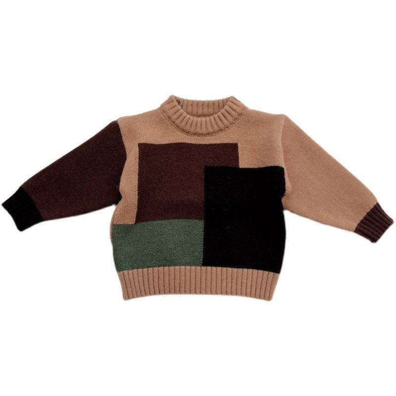 男童毛衣2025冬季新款百搭套头针织衫宝宝加厚打底洋气拼色毛线衣,淘宝优惠券,粉丝福利购,淘宝优惠卷