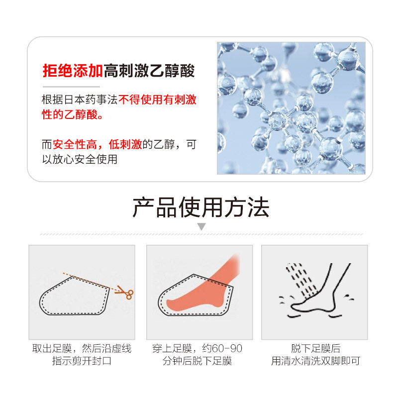 日本白色羽毛足膜温和去死皮 ONWAY海外足膜