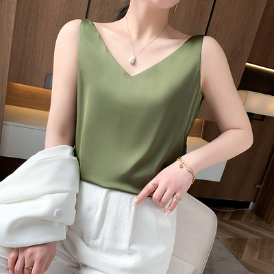 缎面真丝吊带背心女内搭西装