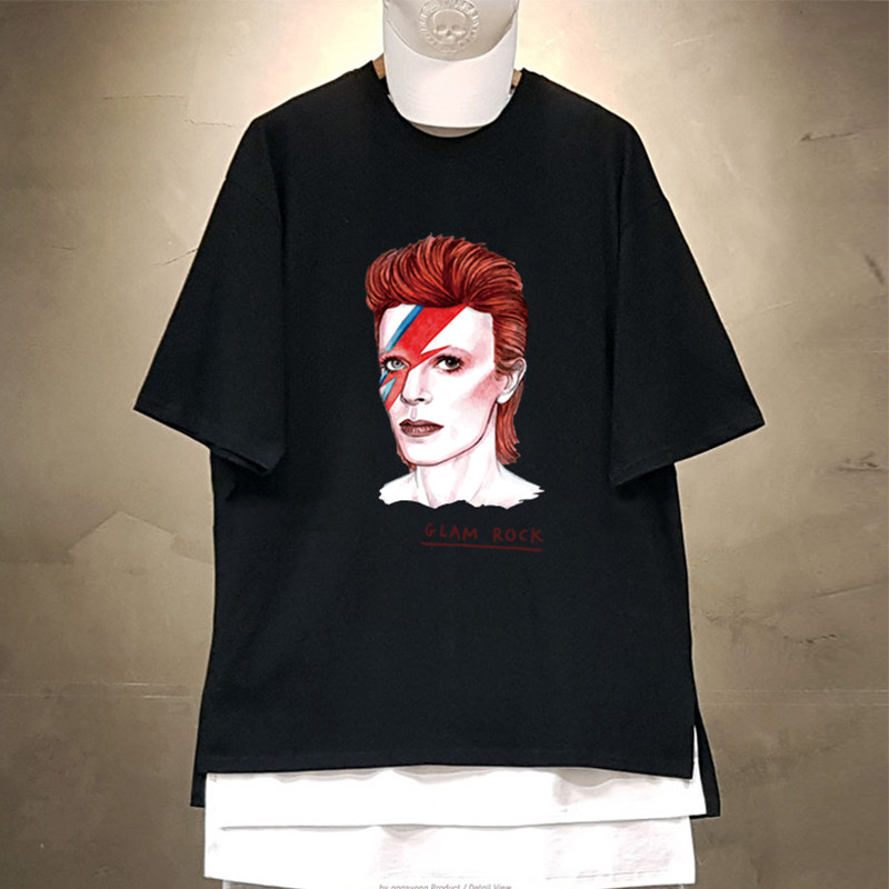 大卫鲍伊眼睛艺术摇滚人像嘻哈t恤 布奈森T恤