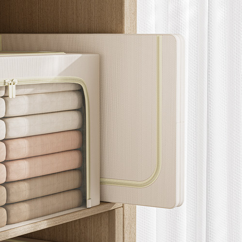 棉麻衣服收纳箱家用衣柜布艺收纳盒衣橱衣物折叠储物箱子整理神器 - 图1