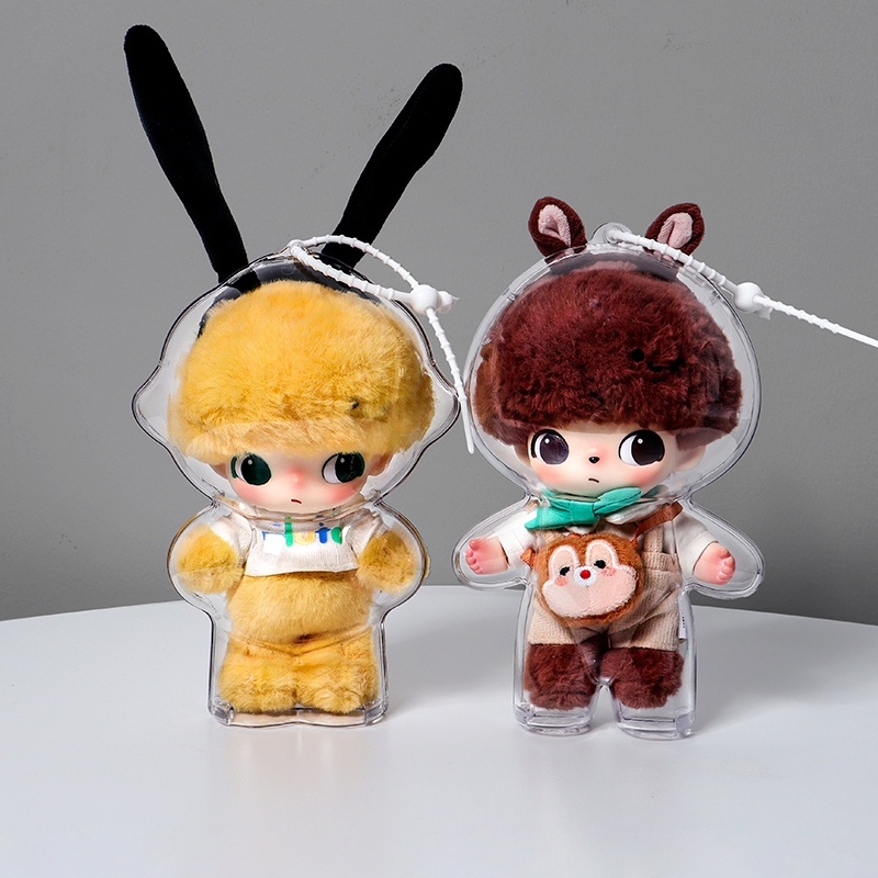 拉布布DIMOO迪士尼搪胶保护壳高透适用泡泡玛特硬壳防尘保护罩包 - 图0