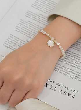 贝母珍珠锁骨链女项链正品