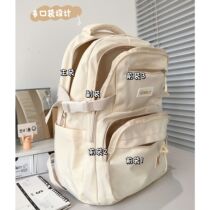 School Bag Junior High School Girls Large Capacity Multiple Pockets Wide Shoulder Strap Decompression Weight Reduction Weight Bag Day ins Brief about 100 Hitch Junior High School Girls Girls Double Shoulder Bag Wine Red black schoolbags Pendant Students School Bags
