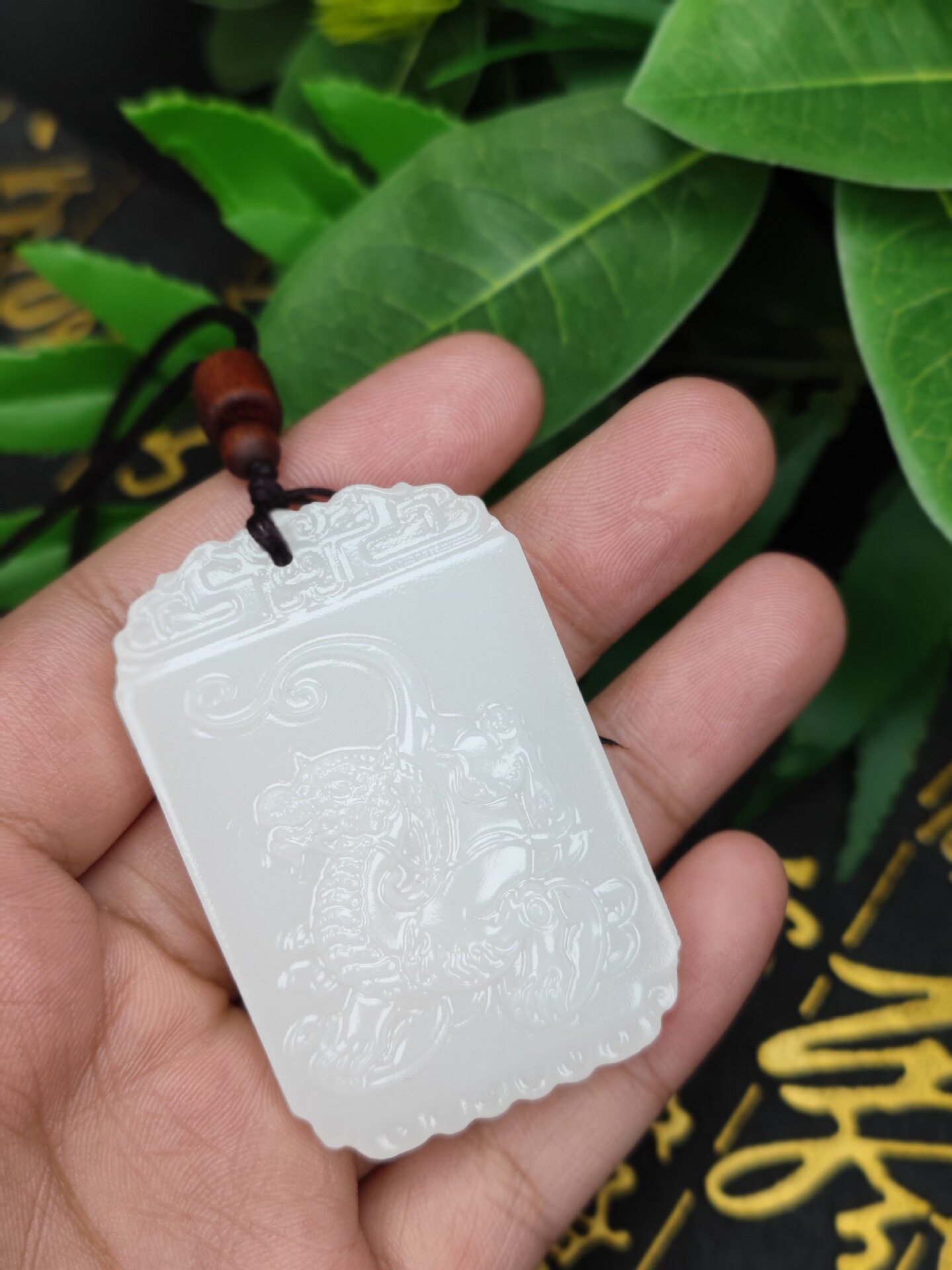 阿富汗白玉麒麟挂件 麒麟玉挂坠男女款玉器吊坠玉佩玉牌子