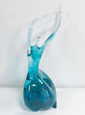 现代摆件家居装饰品售楼处样板房别墅酒店透明树脂客厅玄关工艺品