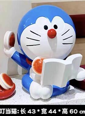 玻璃钢卡通雕塑哆啦a梦门头壁挂装饰商场咖啡厅网红机器猫摆件