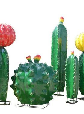 大型仿真仙人掌玻璃钢雕塑户外热带植物仙人球园林景观装饰品摆件