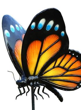 仿真蝴蝶摆件玻璃钢动物树脂雕塑户外草坪花园摆设公园林景观装饰