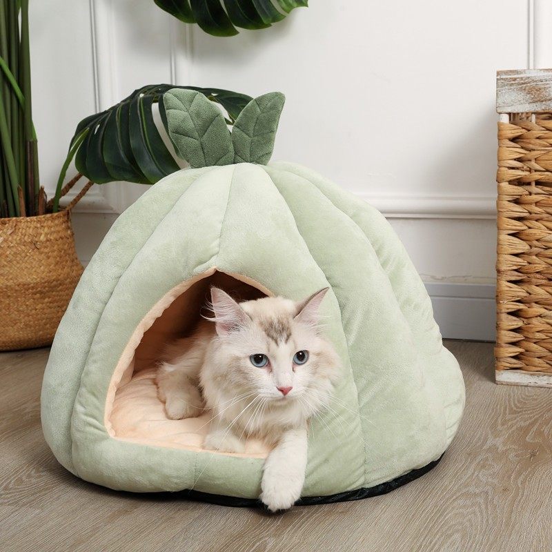猫窝冬季保暖封闭式深度睡眠大号南瓜四季通用猫咪窝狗窝宠物用品_虎窝淘