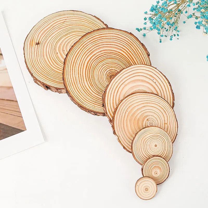 儿童手工木片DIY手工实木材料 松木原木绘画年轮木头片装饰背景墙 - 图2