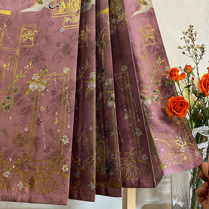 青渊原创汉服马面裙【鹤飞年华】中国风妆花满织金日常百搭秋冬款,淘宝优惠券,粉丝福利购,淘宝优惠卷